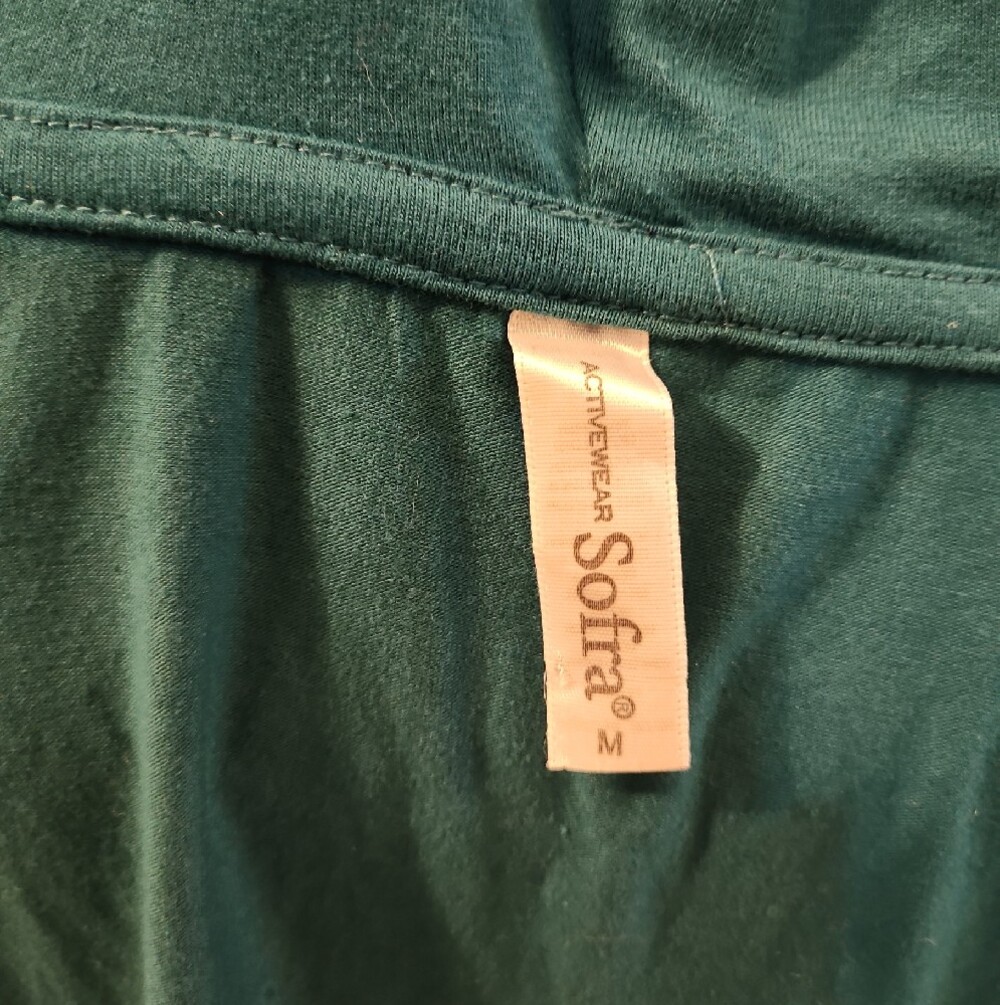 Sofra Teal Zip-Up Hooded Sweatshirt - Picture 5 of 6